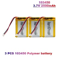 3.7V 103450 polimer litium bateri 2500 mAh boleh dicas semula 103450 polimer bateri untuk MP5 mainan
