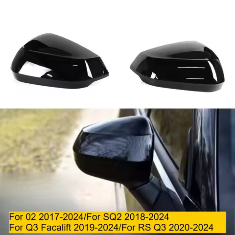 2PCS for Audi's new Q2 Q3 Q2L Q3L 2017-2024 carbon fiber pattern replacement side bright black water