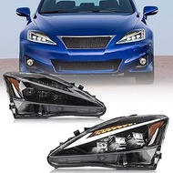 FIONE 1 Pair LED Headlights Assembly Compatible with 2006-2012 Lexus IS250/IS250C IS350/IS350C IS220