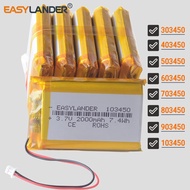 10Pcs/Lot JST MX1.25 2P 3.7V 600~2300mAh Li-Polymer Battery Lipo 503450 303450 403450 603450 703450 