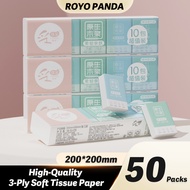 【50 Packs】 Royo Panda Handkerchief Tissue Pouch Portable Handkerchief Paper Mini Colorful Printed Ti