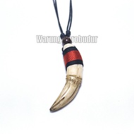 Kalung Liontin Pria Taring Harimau Kuku Macan Bahan Resin