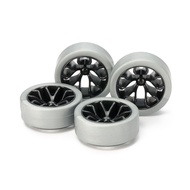 Carbon Wheels + Silver Tires <Tamiya 95412 – Hard Low-Profile Tire & Y-Spoke Wheels>
