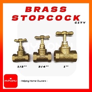 CITY BRASS STOPCOCK (1/2'' / 3/4'' / 1'') STOPCOCK TEMBAGA VALVE PLUMBING GATE VALVE STOP VALVE 0081