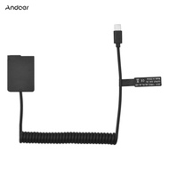 Andoer DMW-DCC8 Dummy Battery USB-C Coupler Adapter BLC12 Dummy Battery Coupler with USB Type-C Spring Power Cable Replacement for Panasonic Lumix DMC-FZ300 FZ1000 FZ2000 G5 G6 G7 G80 G81 G85 G90 G95 Cameras