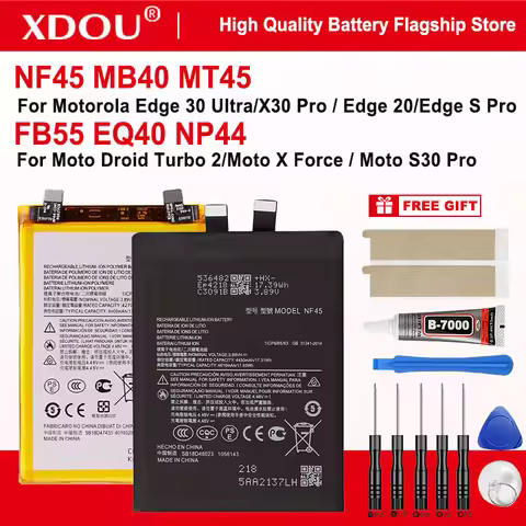 NF45 MB40 MT45 FB55 EQ40 NP44 Battery For Motorola Edge 30 Ultra/X30 Pro/Edge 20/Edge S Pro /Moto S3