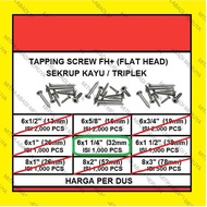 Top Wood Screws Tapping Screws fh 6 x 1 1 1/ 4" (32 mm) 1 BOX