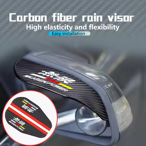 2PCS Car Rearview Mirror Rain Eyebrow Sticker Auto Accessories For Honda Mugen CITY Insight CIVIC Ve