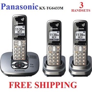 (REFURBISHED ) Panasonic KX-TG6433M Digital 6.0 DECT 3-Handsets Cordless Phone