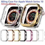 Bling PC Case For Apple watch10 Single Diamond Crystal iWatch Series 10 Soft Bumper Protective Cover