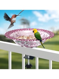 802欄杆中空碗鳥飼料器新鳥浴室戶外陽台花園鳥飼料器飲水器鳥浴室花園庭院裝飾雙用風格