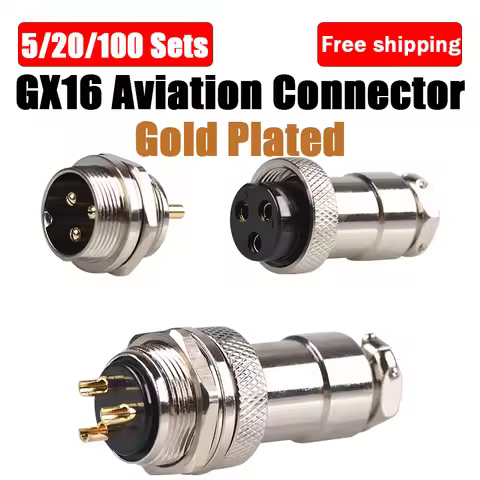 GX16 Gold Plated Male Female Docking Aviation Plug Circular Connector 2P 3P 4P 5P 6P 7P 8P 9P 10Pin 
