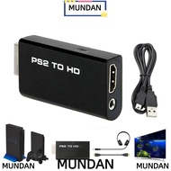 MUNDAN Adapter, PS2 to HDMI HD Cable Converter, Portable 480i/480p/576i 3.5mm Audio Output Game to H