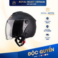 [MANUFACTURER] [MATT BLACK] Genuine Royal M777K 3/4 Helmet with Goggles, Helmet for Men and Women Mo