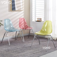 Scandinavian-Style Eames Dining Chair Wrought Iron Lounge Chair Bedroom Vanity Chair Café and Restau
