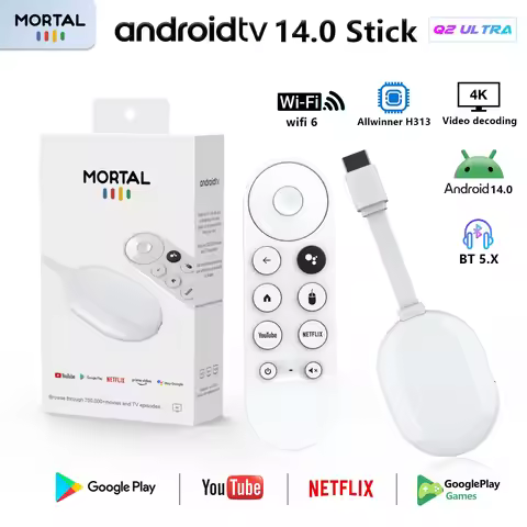 Global Version Android 14.0 Mortal TV Stick Q2 Ultra BT5.X WIFI6 Streaming Wireless HDMI Multi-langu
