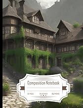 Composition Notebook College Ruled: Landscape of a 1900 Stair of a Poor and Small Inn, Realistic 3D 