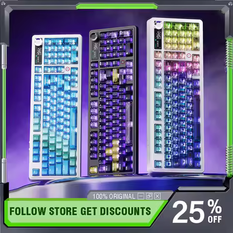 AJAZZ AK980 V2pro Mechanical Keyboard with TFT Color Screen Gasket Structure RGB Ultra-low Latency D