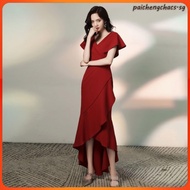 Evening Dress Elegant V-Neck High Waist Fishtail Dress Women Party Dinner Wedding Long Dresses