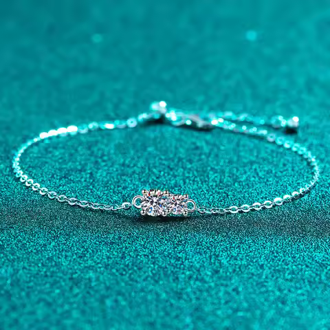 Exquisite Bracelet Women's 0.7CT Moissanite PT950 Platinum - Soft diamond shine, minimalist durable,