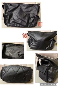 正貨 Porter 大型 斜挎袋 一個 環保價$200 ~ 防水料物料 ~ 兩側有細袋，袋內有兩拉鏈內格，及兩分格內袋 ~ size:約底寬360mm ×底深180mm × 高320mm.