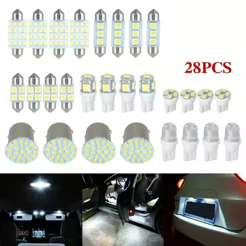 NEW 28pc LED Interior Lights Bulbs Kit Car Dome Lamps 6000K Set, 31mm 6smd, 36mm 3smd, 41mm 16smd, T