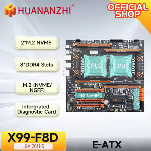 HUANANZHI X99 F8D LGA 2011-3 XEON X99 Motherboard support Intel Dual CPU E5 2640 2666 2670 2696 2678