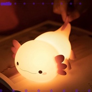Night Light, Cute Axolotl Nightlights Nursery Sleeping Lamp, Silicone for Baby Child Touch Control U