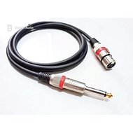 Audio cable mic cable xlr female to jack akai mono 6.5mm 50 CM - 5 Meters xlr cable