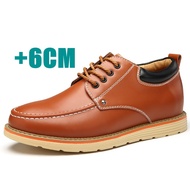 Genuine Leather Elevator Shoes for Men 6cm Cow Leather Lace Up Men Shoes DYJN