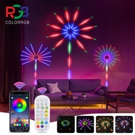 Led Fireworks Light with RGB 6m Music Synchronization Bluetooth Remote Control Holiday Decoration Light Party Decoration Light Music Festival Decoration Light APP Multiple Modes