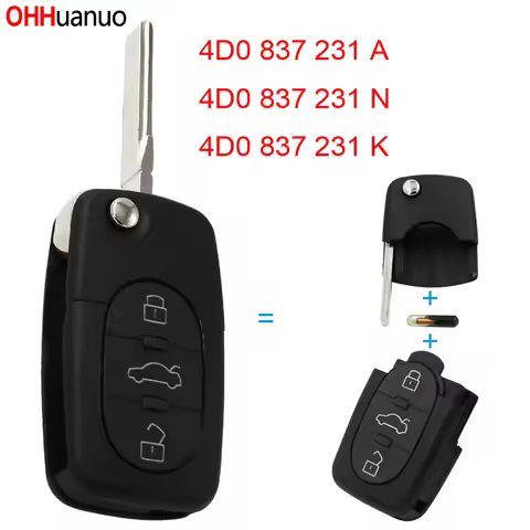 3 Buttons 433.92 MHZ /433MHZ/ 434MHZ Remote Key Control Fob 4D0 837 231 A/4D0 837 231 N/4D0 837 231 