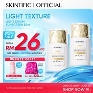 SKINTIFIC Light Serum Sunscreen 25ml SPF50+ PA++++ Delay Aging Signs Double Antioxidant Skincare UV 