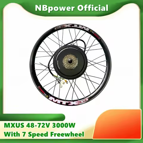 MXUS 48-72V 3000W 142mm Dropout Electric Bike Brushless Hub Motor Wheel with 7 Speed Freewheel, 80-9