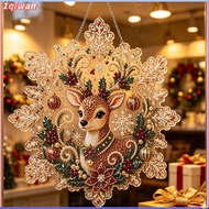 1qiwan-my Xmas Snowflake Pearl Painting Decoration Three Dimensional Dazzling Elk Rhinestone Kit Han