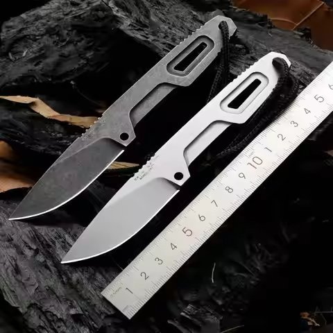 Trskt SATRE N690 Steel Neck Knife Washers Hunting Outdoor Camping Knives Kitchen Gift EDC Tool With 