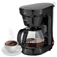 Tosw)SOKANY CM102 6-Cup Drip Coffee Maker Anti-Drip 650W Coffee Pot Machine 750ml Borosilicate Glass Carafe Electric Coffee Maker Ideal for Home or Office
