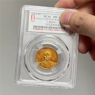 Z Zhang Zuolin War Valve Statue Gilt Gold Coin Box Coin Grading Coin Learning Collection Gift Good P