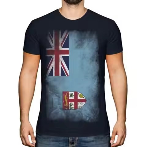 Fiji Verblaßte Flagge Herren T-Shirt Viti Fußball Fiji Inseln Geschenk