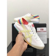 Sell well Onitsuka 66Tiger shoes New Classic men and women Color rainbow leather casual sports slip-on