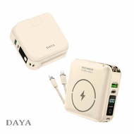 【DAYA】多功能自帶雙線 磁吸無線充萬用行動電源10000mAh-燕麥杏