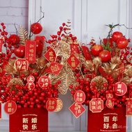 Housewarming Flowers Wedding Decoration Fortune Fruit Flower Arrangement Bucket Gift Wedding Decorat