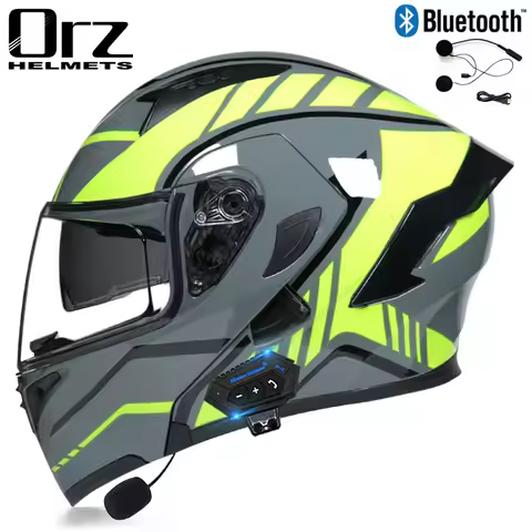 Bluetooth Motocross Helmet Modular Flip Motorcycle Helmet ORZ-991 Washable Interior Fiery Motocross 