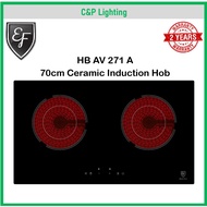 EF 70cm 2 Burner Induction Radiant Ceramic Hob HB AV 271 A