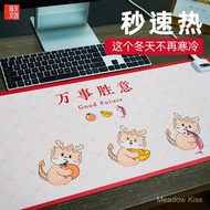 Heated Mouse Pad Office Desk Warmer Winter Heating Pad Hand Warmer Cartoon Desk Warmer Pad Lucky Gif