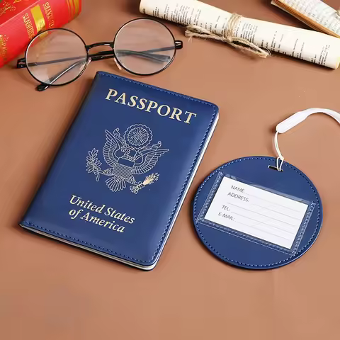Women Men USA Passport Holder Travel United States of America Passport Cover Luggage Tag Bank Card H
