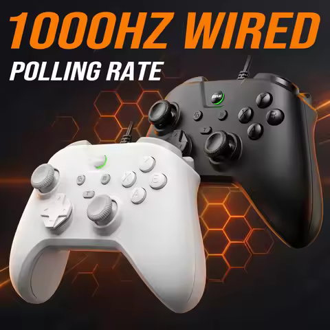 1000Hz Wired Gaming Controller for PS4 Carbon Film Joystick No Drift Gamepad With Dual Vibration TUR