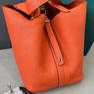 愛馬仕Hermes火焰橙菜籃子Picotin22