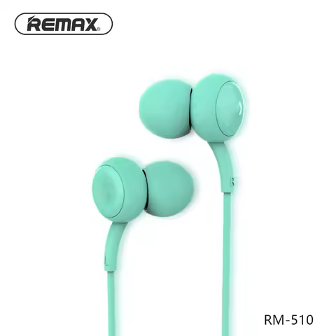 Remax RM-510 Wired In-Ear Headphone Noise Reducing Speaker Multicolor Earphone Mint Green Pink 3.5mm