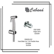 Cabana CB90SS-DIY Bidet c/w 1.2m Flexible Hose SUS304 Matt + CB2139SS Angle Valve SUS304